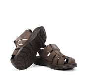 SANDALIA HOMBRE CERRADA COLOR MARRON CIERRE DE VELCRO FLUCHOS AZORES F2198