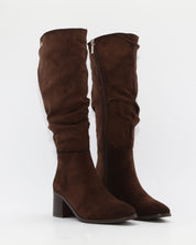 BOTA ALTA MUJER EFECTO SERRAJE MARRÓN CHOCOLATE ARRUGADA 146530