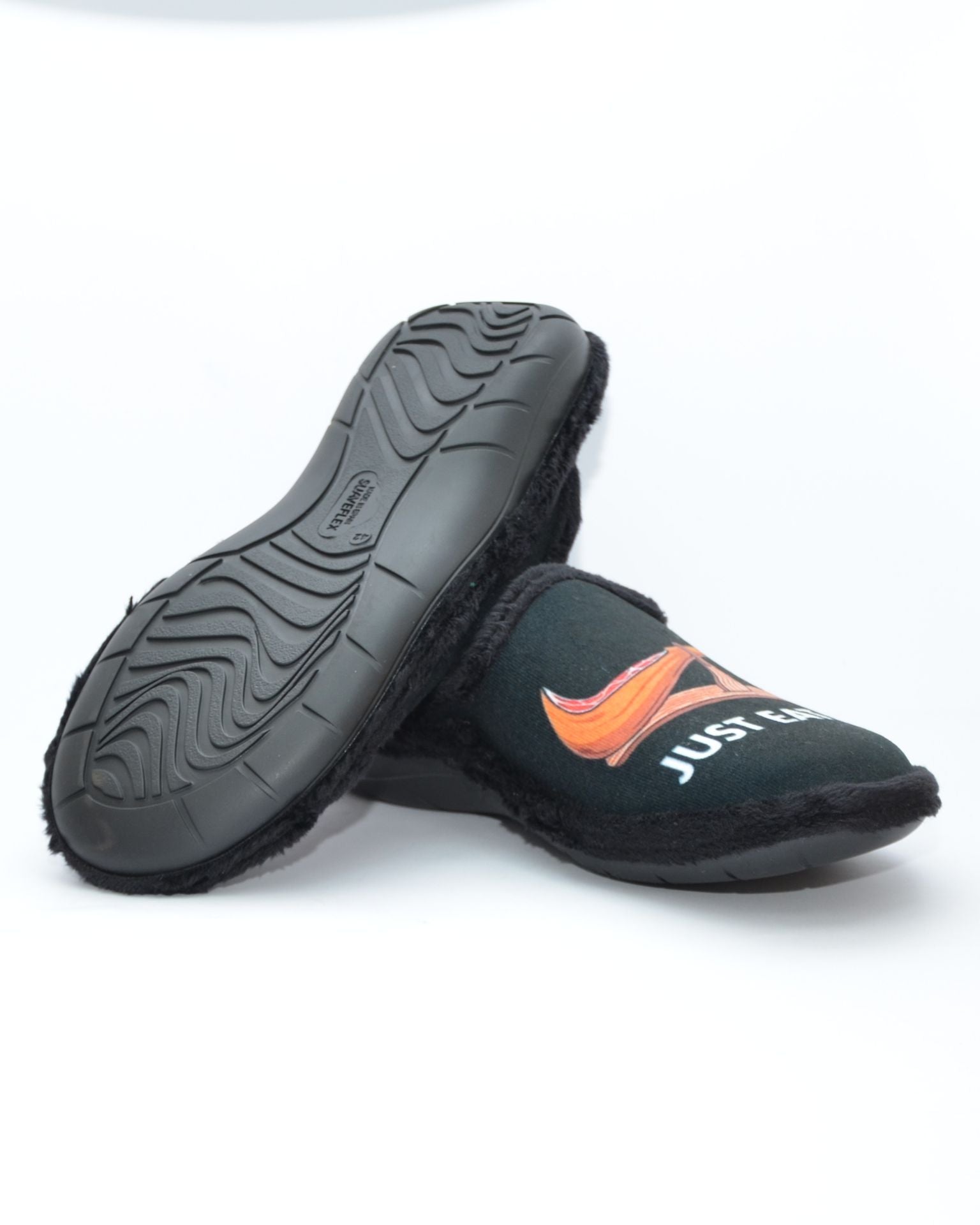 ZAPATILLAS CASA HOMBRE NEGRO ESTAMPADO JAMON