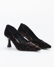 ZAPATO SALON MUJER ESTILETO COLOR LEOPARDO NEGRO DANIELA VEGA 2333S TERCIOPELO