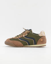 DEPORTIVO SNEAKER MUJER PLANA COLOR KAKI CUERO XTI 146156