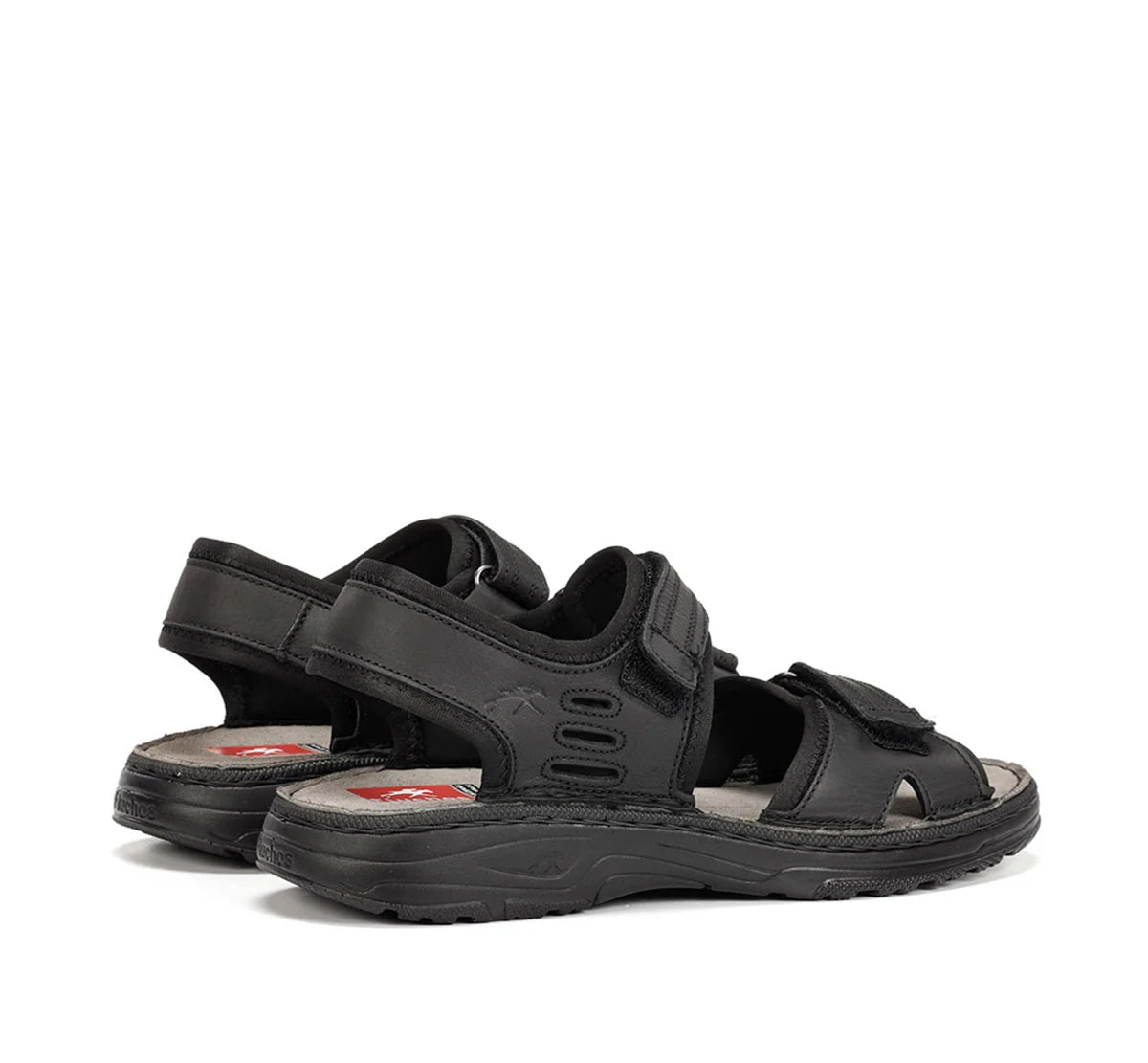 SANDALIA HOMBRE FLUCHOS PIEL NEGRA CIERRE CON VELCRO AZORES F2197