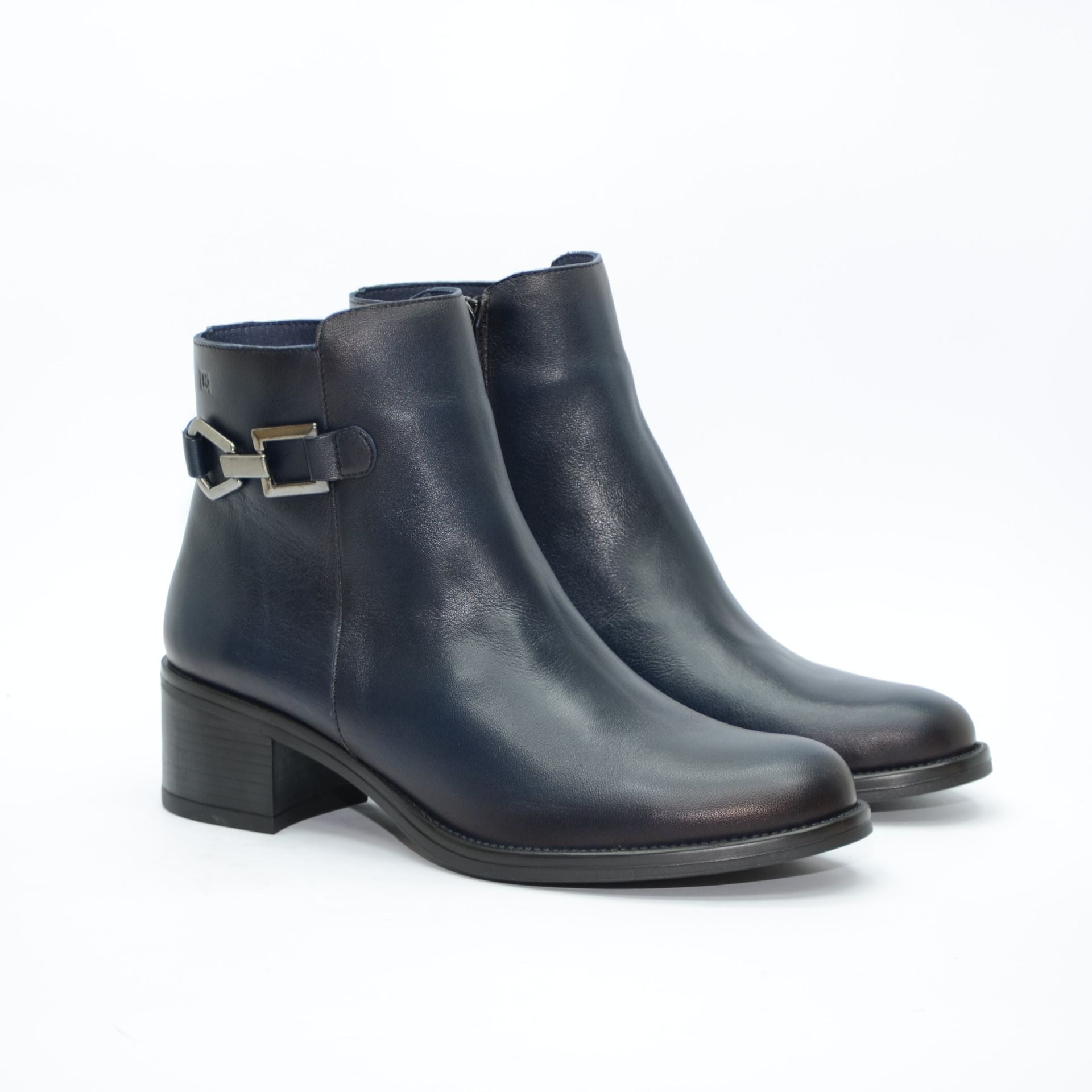 BOTIN AZUL TACON CON CREMALLERA CHIARA D9347