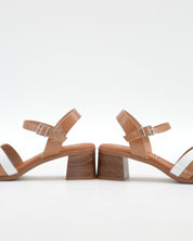 SANDALIA MUJER TIRAS CHAROL COMBI TAUPE TACON PLANTA DE GEL OH MY SANDALS 6004
