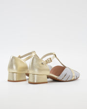 SANDALIA CANGREJERA MUJER COMBI ORO TOPOS LACOMBA LAVENDER