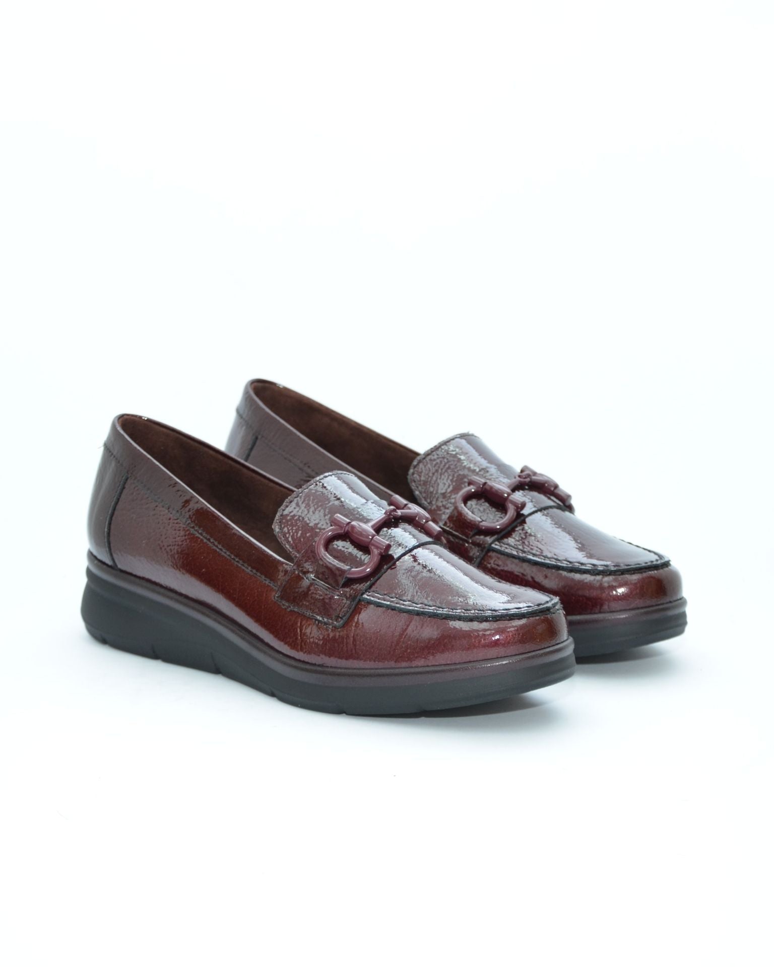 MOCASIN CHAROL ANCHO ESPECIAL BURDEOS 10701