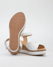 SANDALIA CUÑA BLANCA PARA MUJER CON PLANTA ACOLCHADA PITILLOS 11280