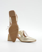 ZAPATO MUJER PLATINO TACON GRUESO DESTALONADO CON CORDON D CHICAS 4892 E. SAHARA