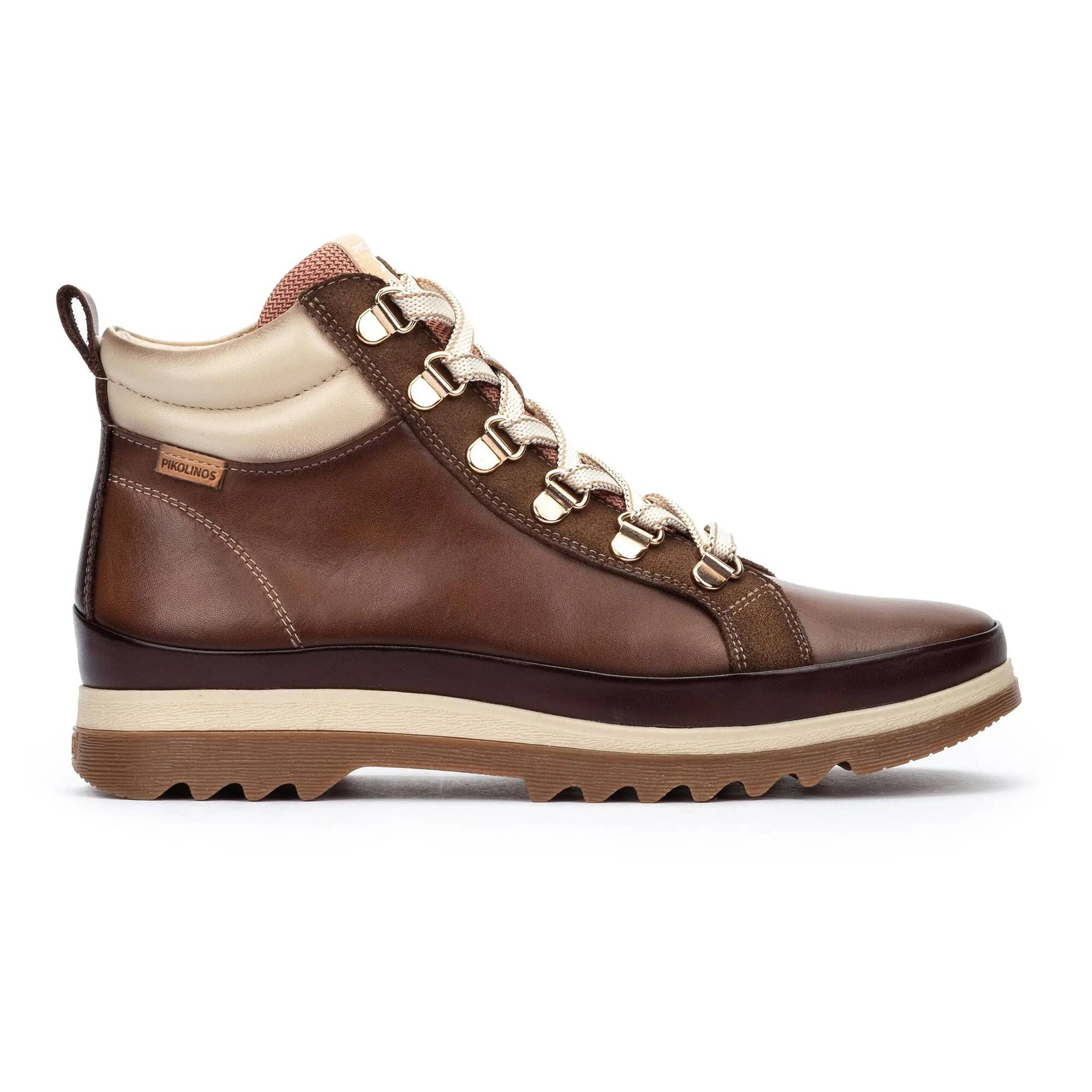 BOTIN DEPORTIVO MUJER  PIKOLINOS CORDONES Y CREMALLERA COLOR TOPO VIGO W3W-8564C9