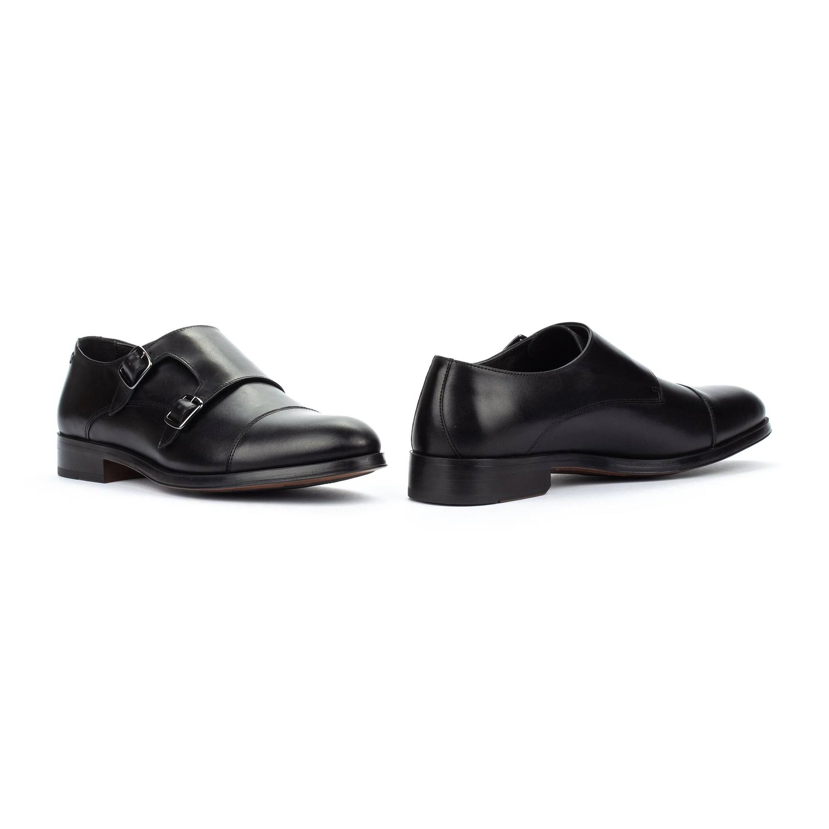 ZAPATOS HOMBRE DOS HEBILLAS ESTILO MONK COLOR NEGRO EMPIRE 1492-2632PYM