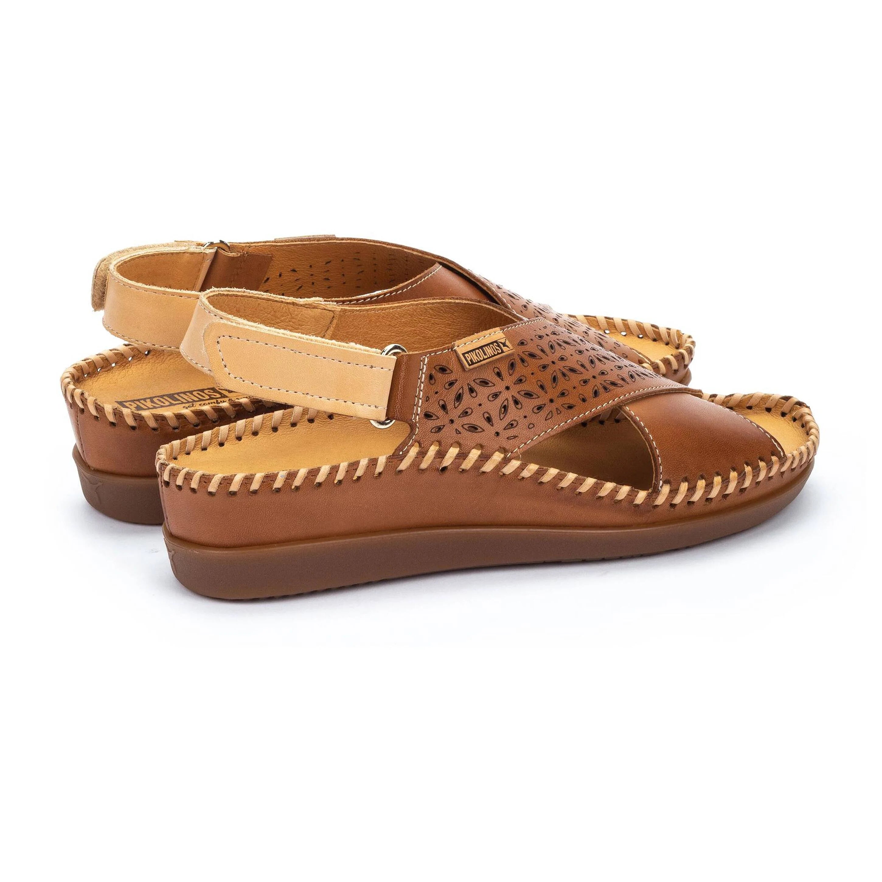 SANDALIA MUJER PLANA CRUZADA COLOR BRANDY PIKOLINOS W8K-0848C1