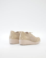 ZAPATO DE CORTE DEPORTIVO MUJER CON CUÑA Y CORDON ELASTICO TREINTAS L4569 BEIGE