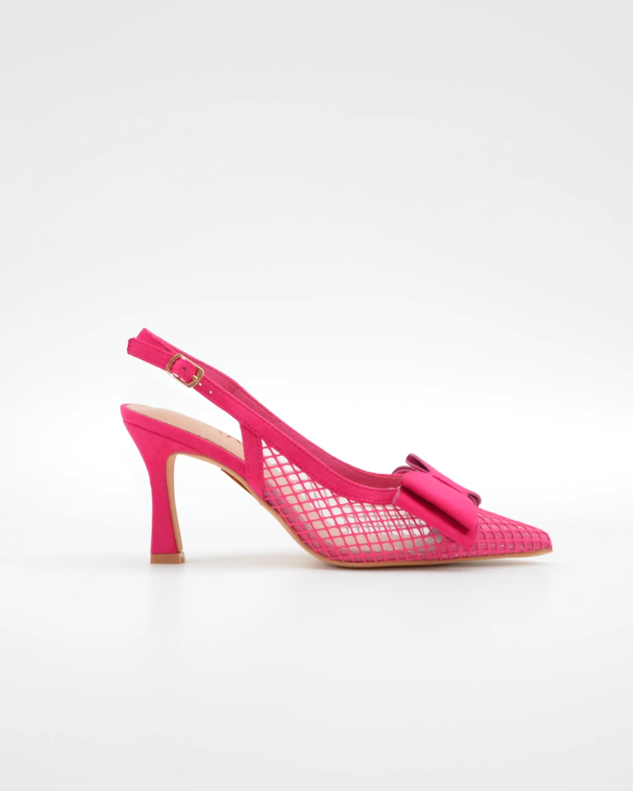 ZAPATO FIESTA MUJER DESTALONADO CON LAZO COLOR FUXIA AZAREY 613K933