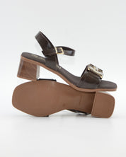 SANDALIA MUJER CHAROL MARRON TACON BAJO PLANTA DE GEL OH MY SANDALS 5981