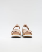 SANDALIA CRUZADA PLANTILLA EXTRAIBLE MUJER TRES VELCROS ANCHO ESPECIAL COLOR NUDE PIE SANTO 260381