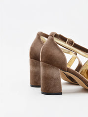 ZAPATO FIESTA TERCIOPELO TAUPE 459K211