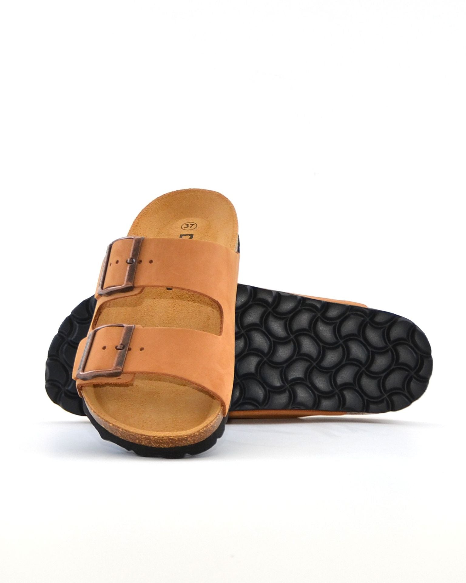 SANDALIA BIO MUJER DOS HEBILLAS D´KORKINS PARIS NOBUCK CAMEL