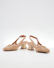 ZAPATO VESTIR MUJER DESTALONADO TACON BAJO DANIELA VEGA CON REJILLA NATURAL BEIGE