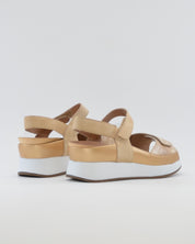 SANDALIA PLANTILLA EXTRAIBLE MUJER TRES VELCROS ANCHO ESPECIAL COLOR SAND PIE SANTO 260422