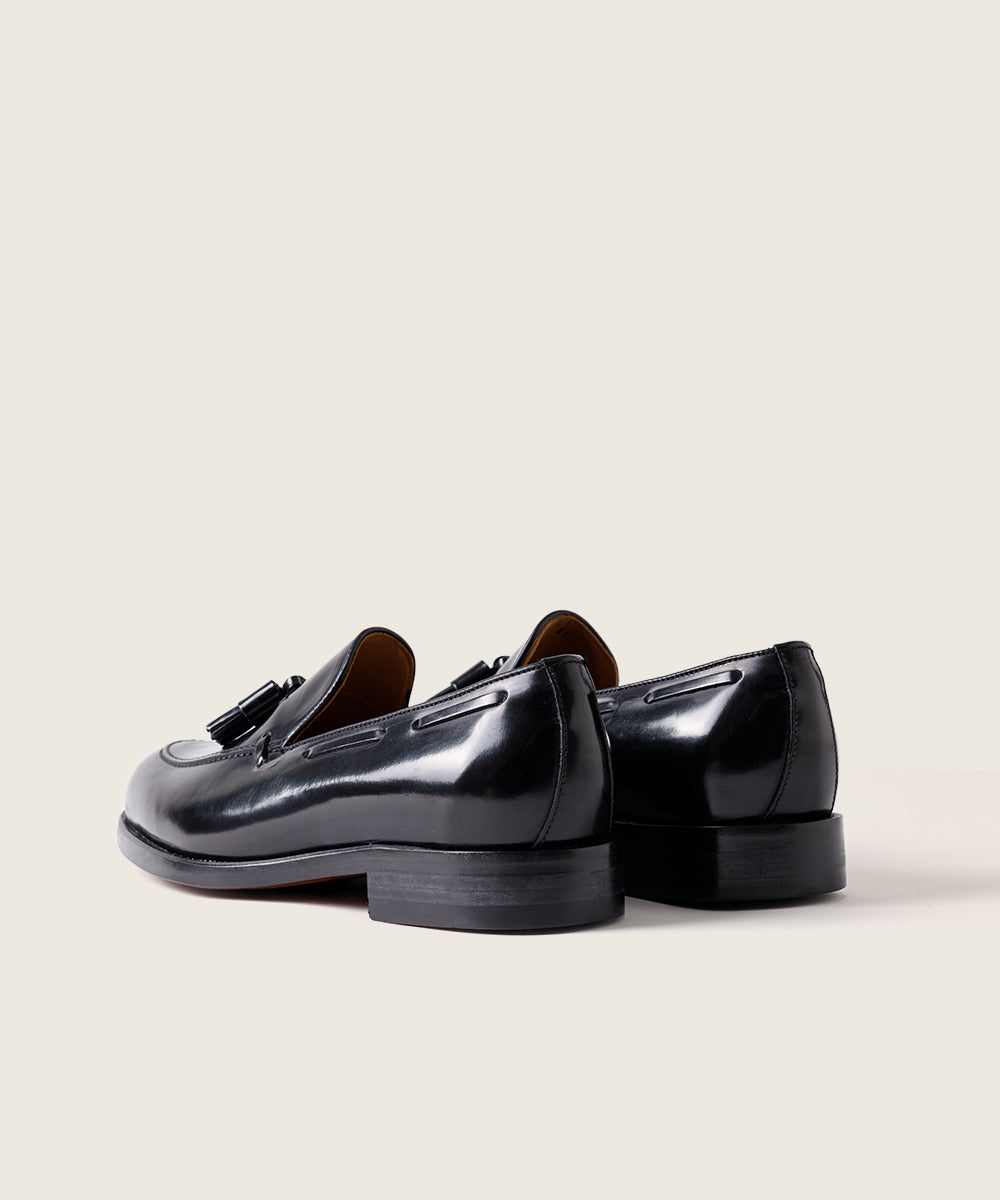 ZAPATO HOMBRE BORLAS 3003 TASSEL FLORENTIC NEGRO SUELA DE CUERO
