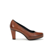 ZAPATO SALON PLATAFORMA COLOR CUERO