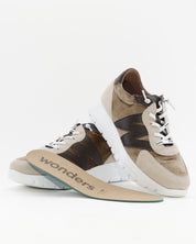 ZAPATO DE CORTE DEPORTIVO WONDERS A-24111 CONBINADO TAUPE MARRON