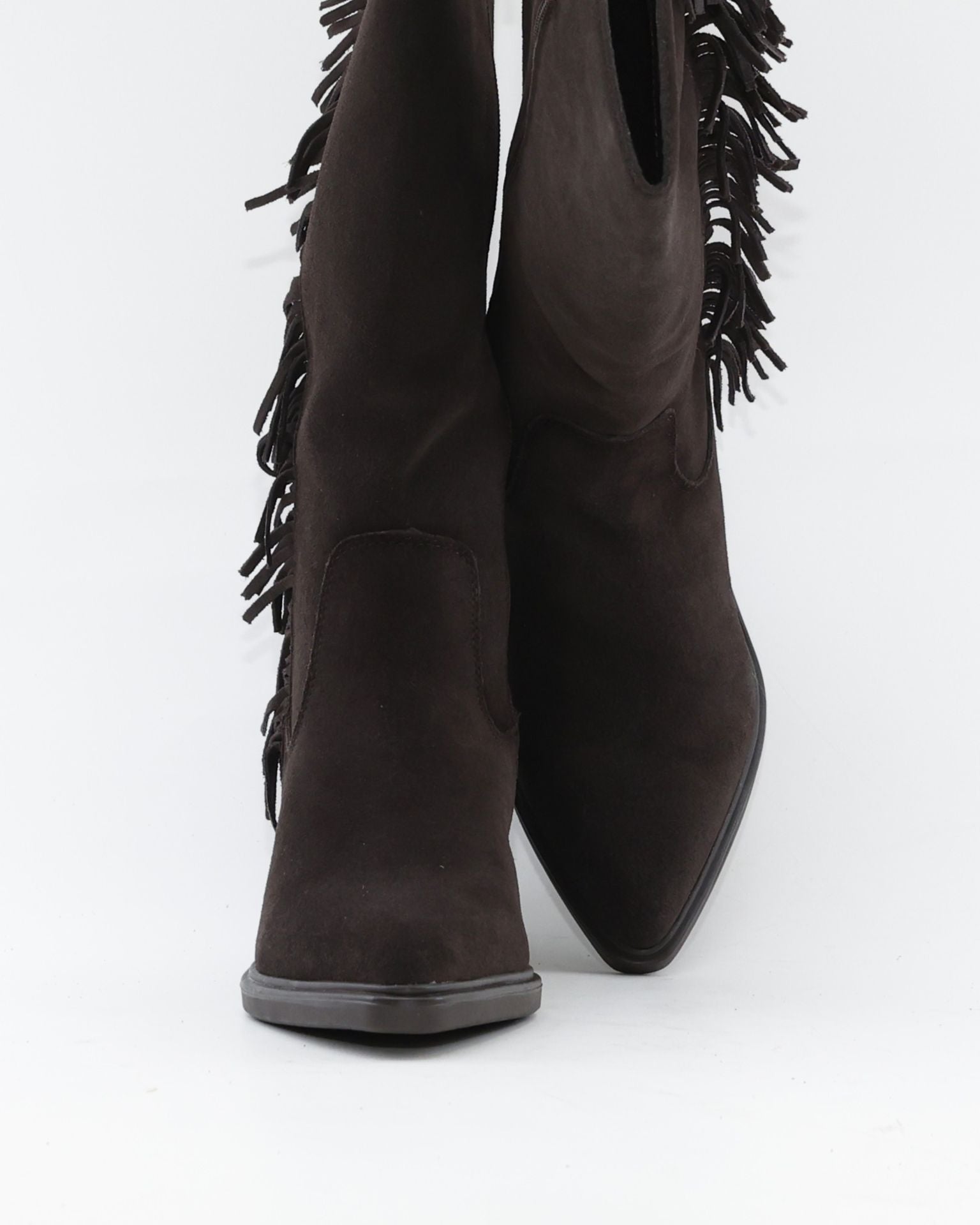 BOTA COWBOY MUJER SERRAJE MARRÓN CHOCOLATE CON CREMALLERA CARMELA 164253