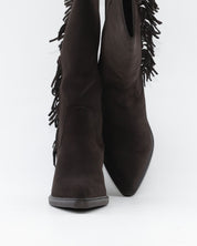 BOTA COWBOY MUJER SERRAJE MARRÓN CHOCOLATE CON CREMALLERA CARMELA 164253