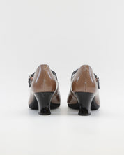 ZAPATO SALON MUJER CON PULSERA CHAROL TOPO Y NEGRO PITILLOS 11683
