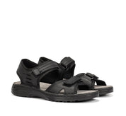 SANDALIA HOMBRE FLUCHOS PIEL NEGRA CIERRE CON VELCRO AZORES F2197