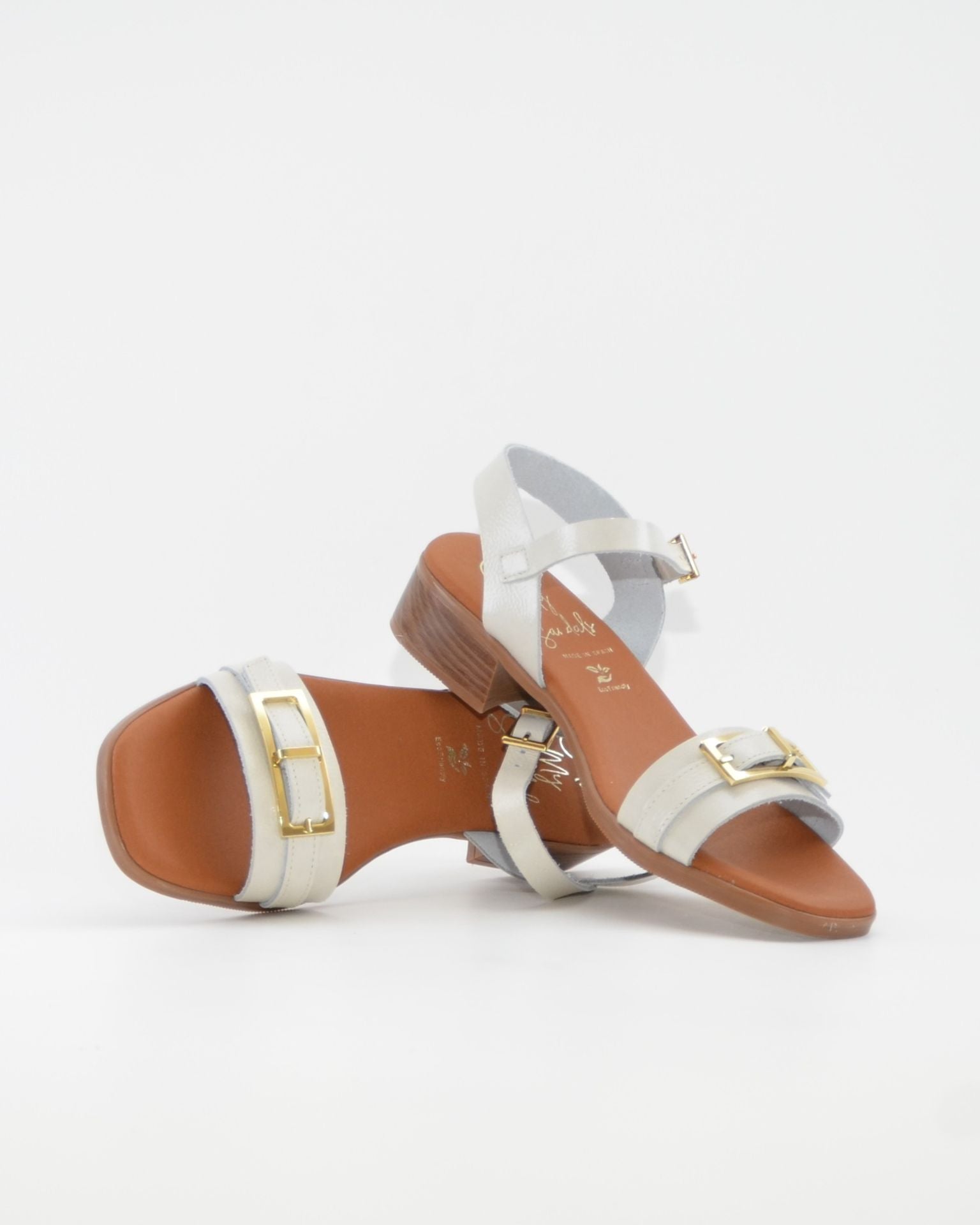 SANDALIA MUJER CHAROL HIELO TACON BAJO PLANTA DE GEL OH MY SANDALS 5993