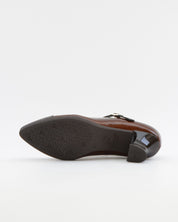 ZAPATO SALON MUJER CON PULSERA CHAROL CUERO Y MARRÓ PITILLOS 11683