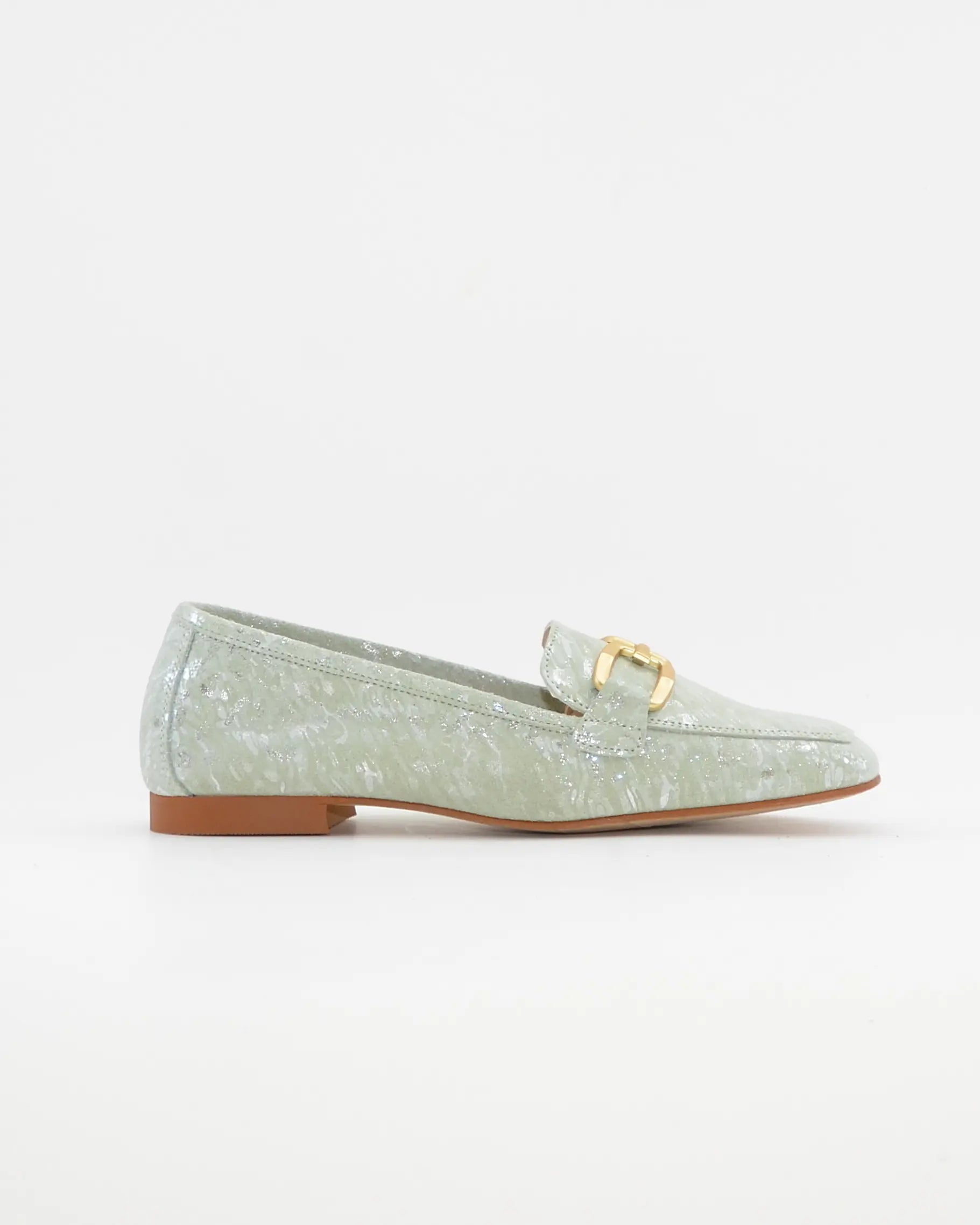ZAPATO MOCASIN MUJER PLANO ESTAMPADO VERDE CAYETANO 17186
