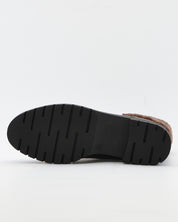 BOTIN PLANO MUJER CORDONES Y CREMALLERA COLOR  MARRON CHOCOLATE CON PELO REGARDE LE CIEL JUSTINA 02 COFFE
