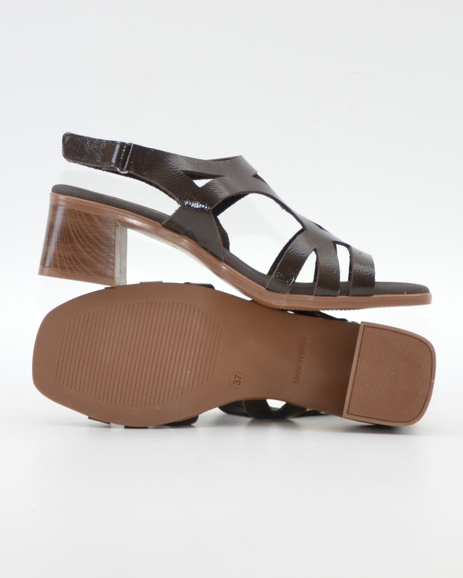 SANDALIA MUJER CHAROL MARRON TACON PLANTA DE GEL OH MY SANDALS 5992
