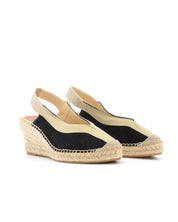 ALPARGATA DE CUÑA MUJER COLOR NEGRO ADORNO TIRA ESPIGA LINO 333016