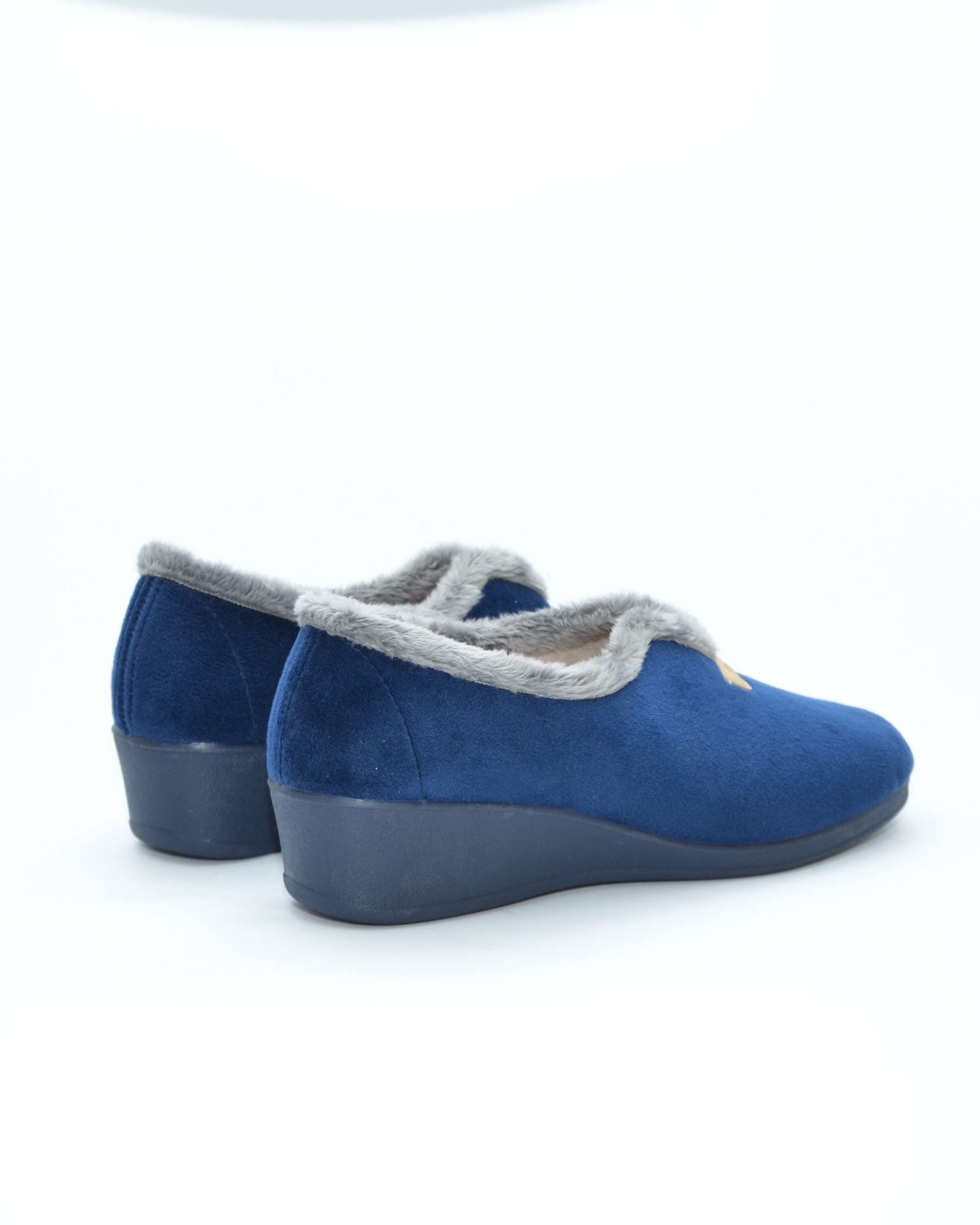 ZAPATILLAS DE CASA MUJER ANCHO ESPECIAL AZUL MARINO