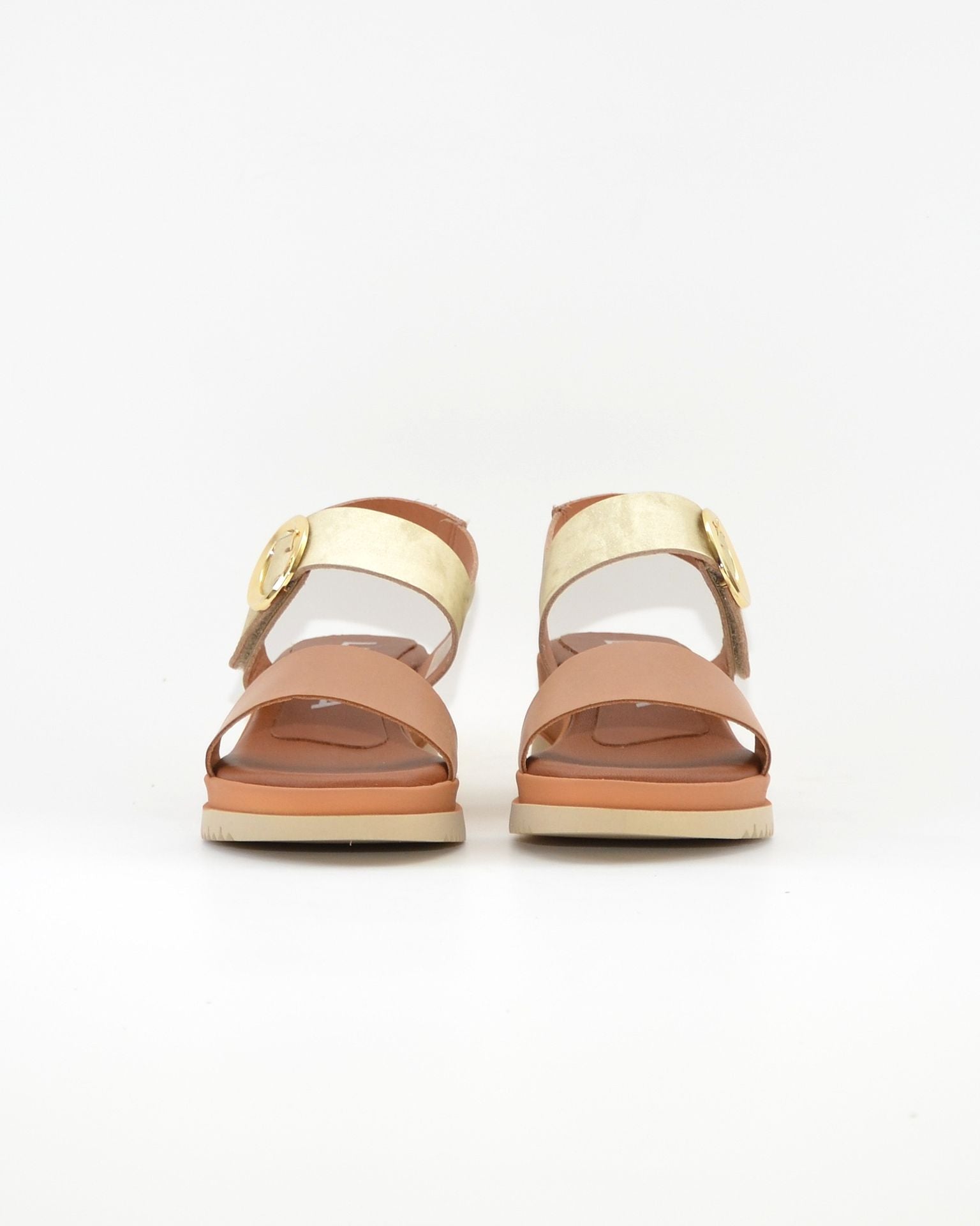 SANDALIA CUÑA MUJER PIEL COMBI CUERO ORO LACOMBA GENTIAN