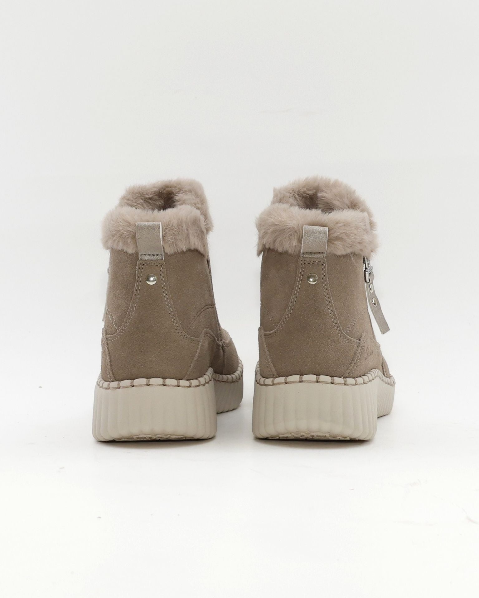 BOTIN PLANO MUJER FORRADO CON PELO  SKECHERS TAUPE 168108 TPE