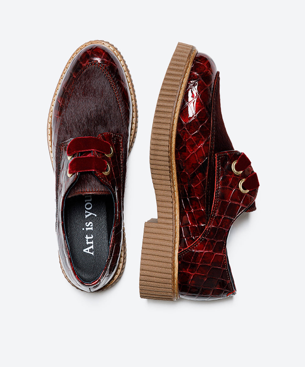 ZAPATO MUJER CORDON BURDEOS POTRO BURDEOS LACOMBA GRANUTUM