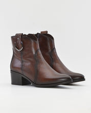 BOTIN MUJER COWBOY PIEL MARRÓN CON HEBILLA KAOLA 3054
