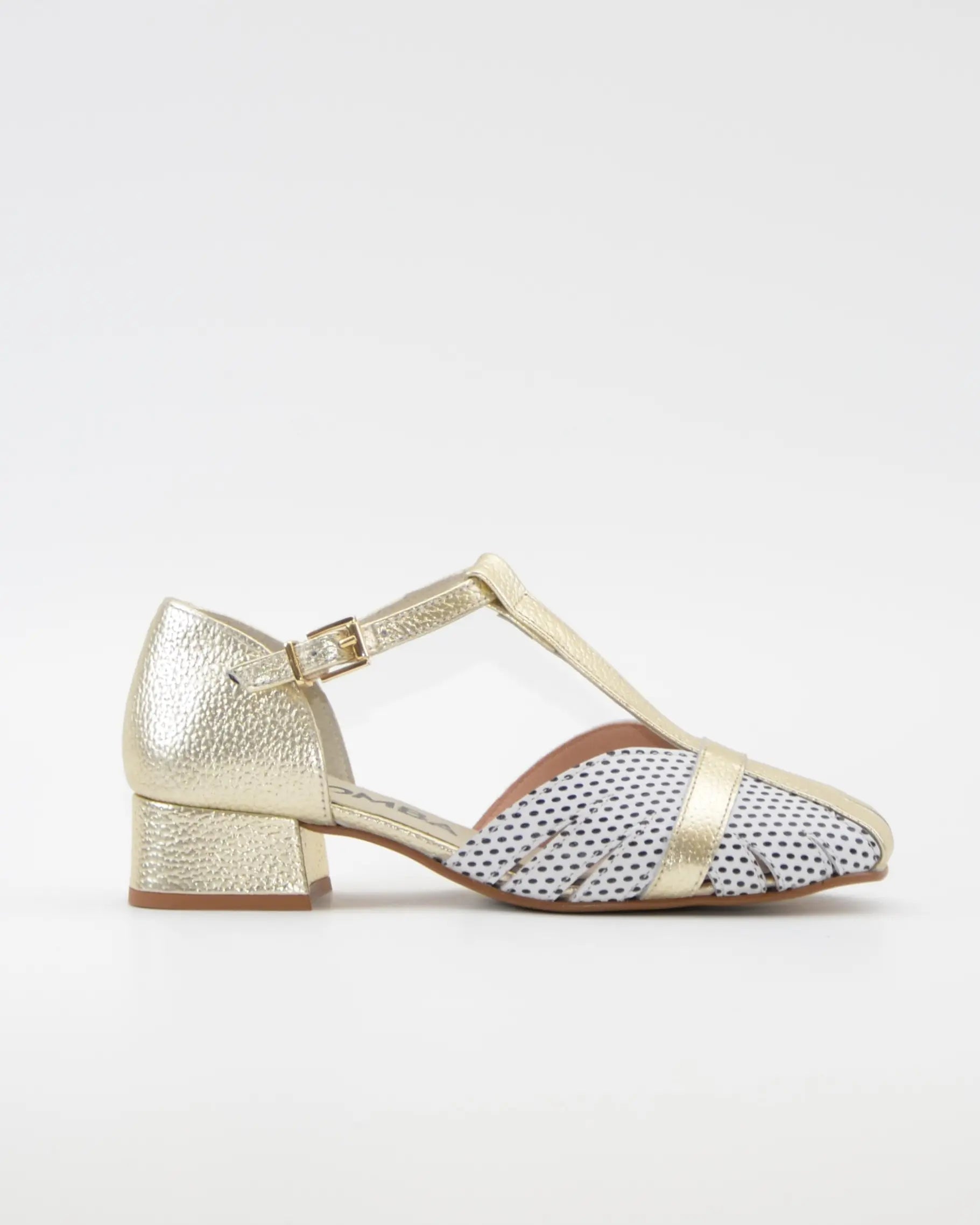 SANDALIA CANGREJERA MUJER COMBI ORO TOPOS LACOMBA LAVENDER