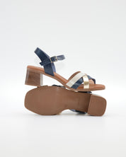 SANDALIA MUJER TIRAS CHAROL COMBI MARINO TACON PLANTA DE GEL OH MY SANDALS 6004