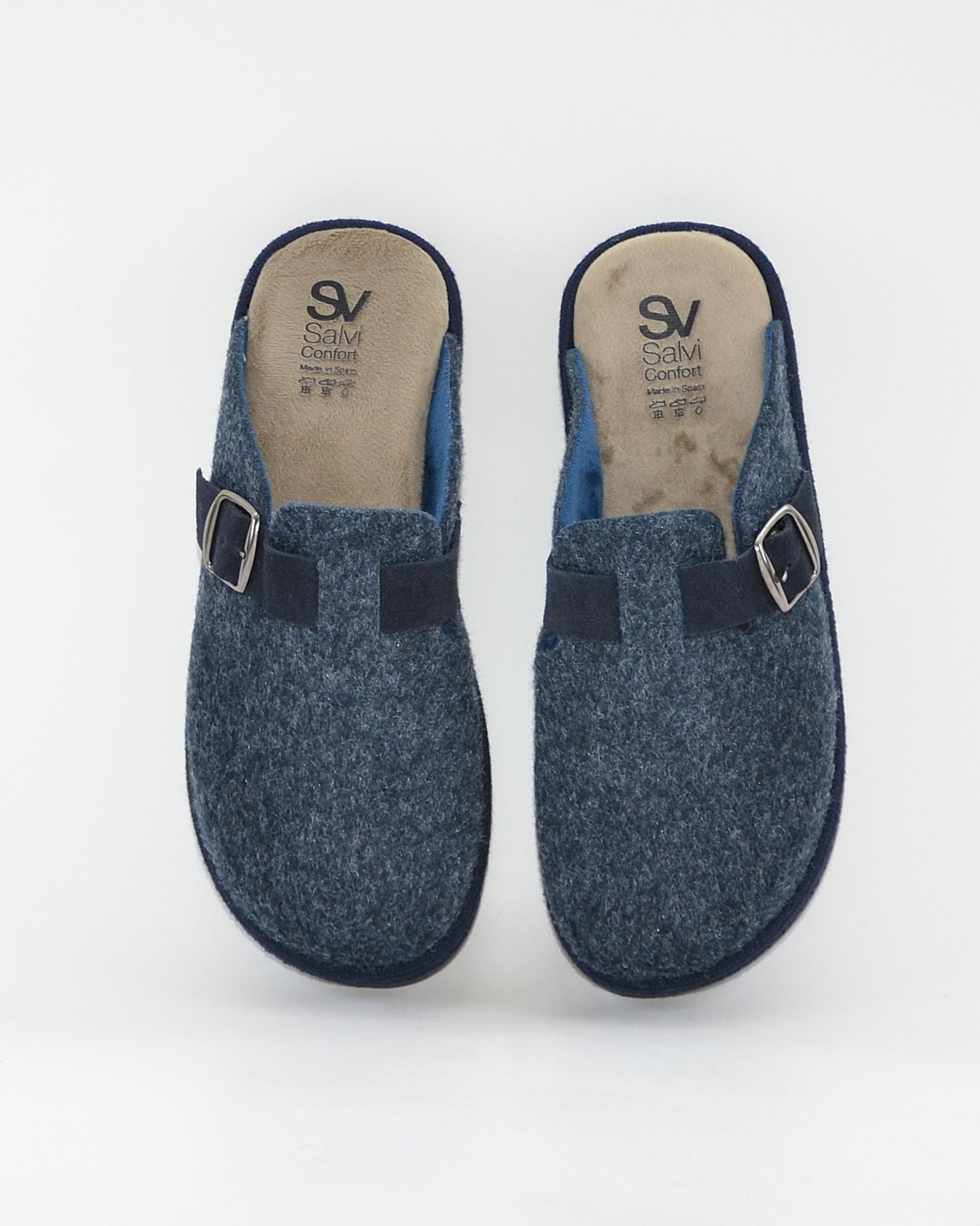 ZAPATILLAS DE CASA HOMBRE CON HEBILLA SALVI 41L-000 ELFO MARINO