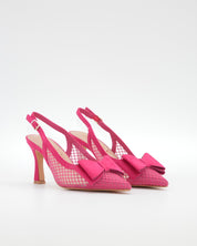 ZAPATO FIESTA MUJER DESTALONADO CON LAZO COLOR FUXIA AZAREY 613K933