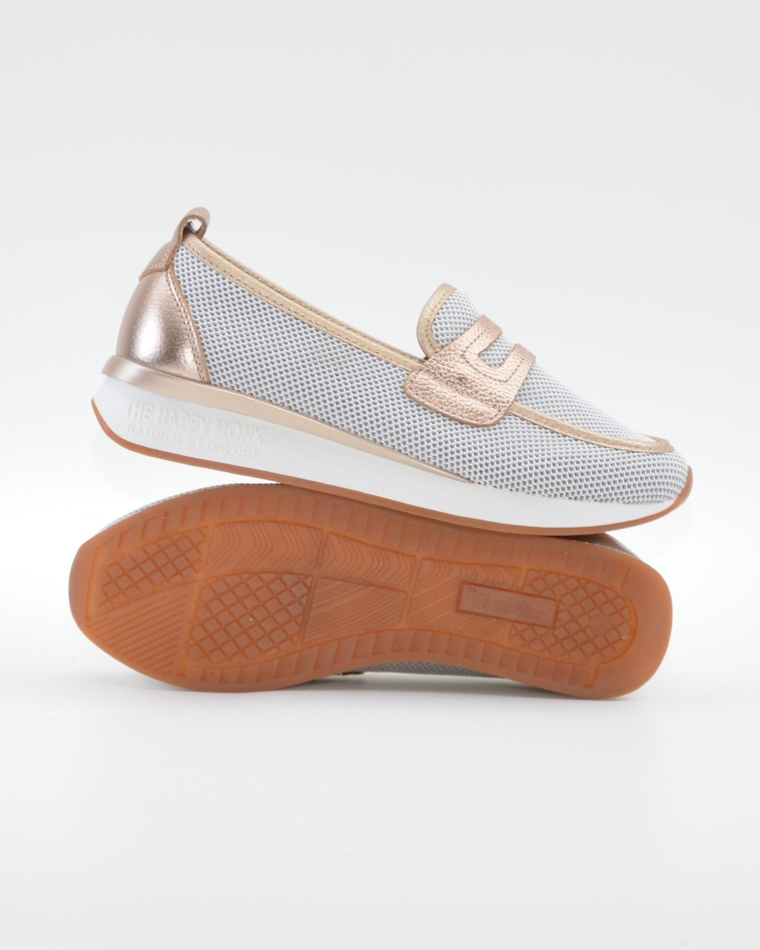 MOCASIN DEPORTIVO MUJER COLOR BLANCO PLATINO THE HAPPY MONK VANITY 023 SALMON