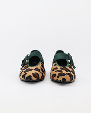 MERCEDITAS MUJER ANIMAL PRINT TIGRE ANTE VERDE CON CORREA Y HEBILLA LACOMBA CYPRES