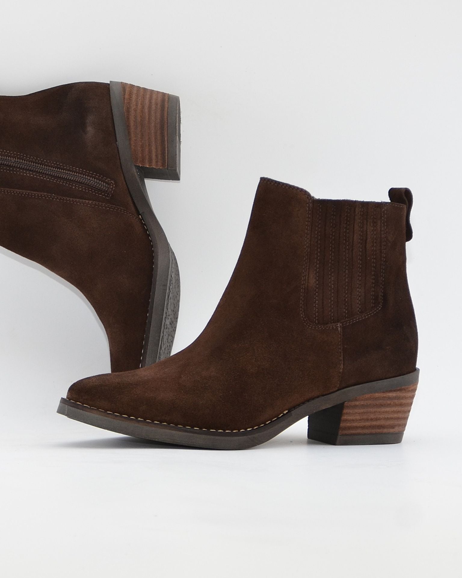 BOTIN MUJER COWBOY SERRAJE MARRON CHOCOLATE KAOLA 3500