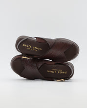 SANDALIA MUJER CRUZADA COLOR MARRON PLANTA ACOLCHADA PAULA URBAN 33-2070 TESTA