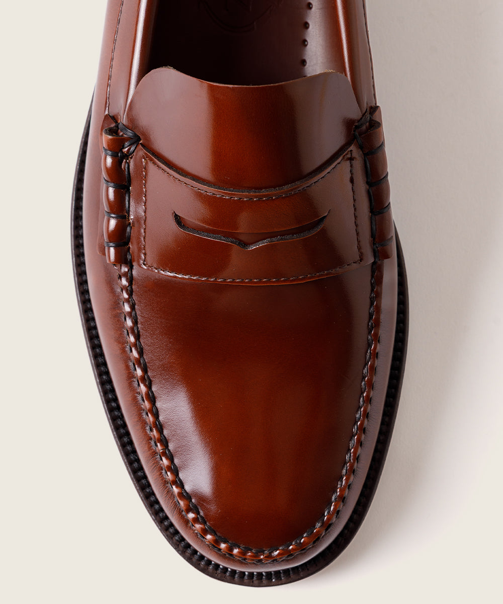 MOCASIN COSIDO A MANO FLORENTIC CHESNUT ANTIFAZ  800 SUELA DE CUERO